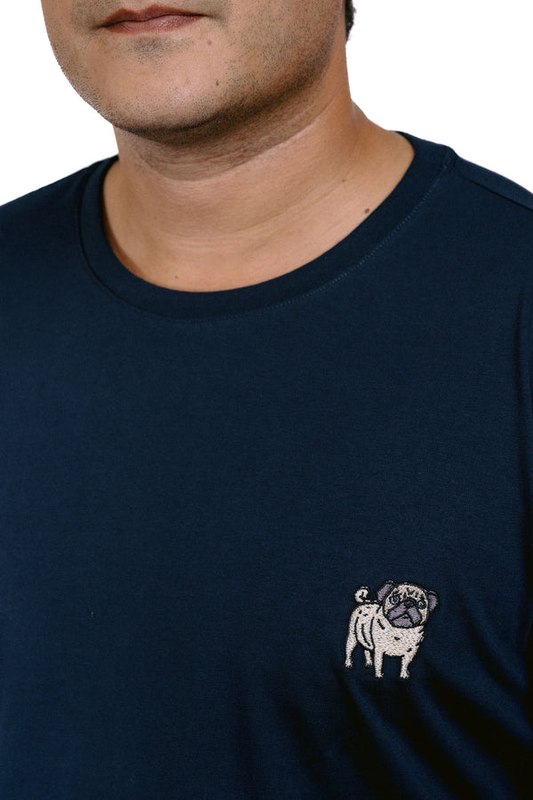 Pug Embroidered T-Shirt