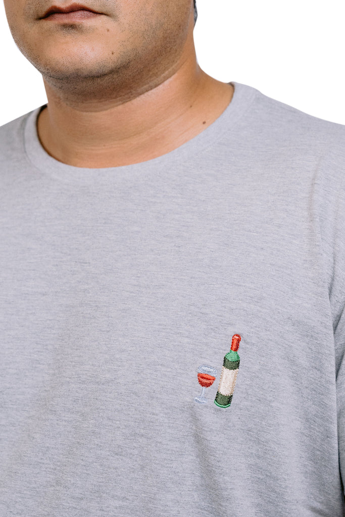 Wine Embroidered T-Shirt