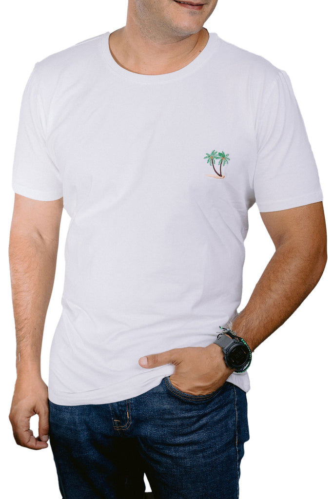 Palm Tree Embroidered T-Shirt