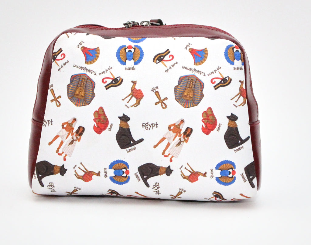 Pharaonic Red Symbols Makekup Bag