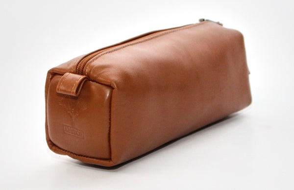 Brown Natural Leather Pencil Case