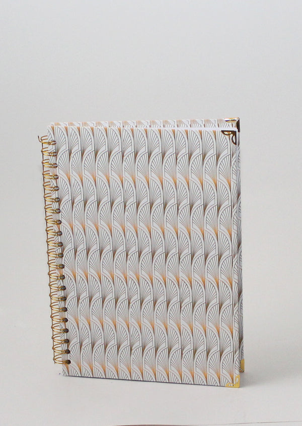 Art Deco Spiral Notebook - Hardcover, A4, Lined